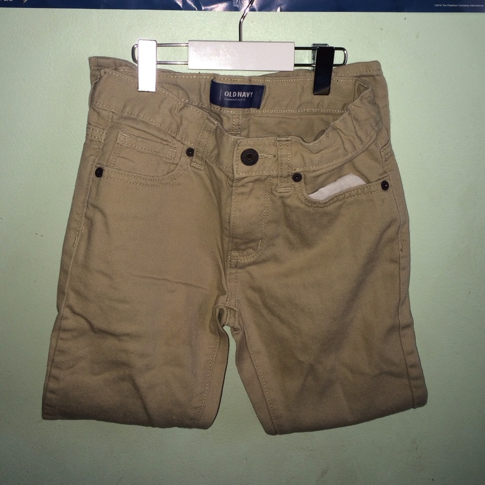 Khaki jeans.